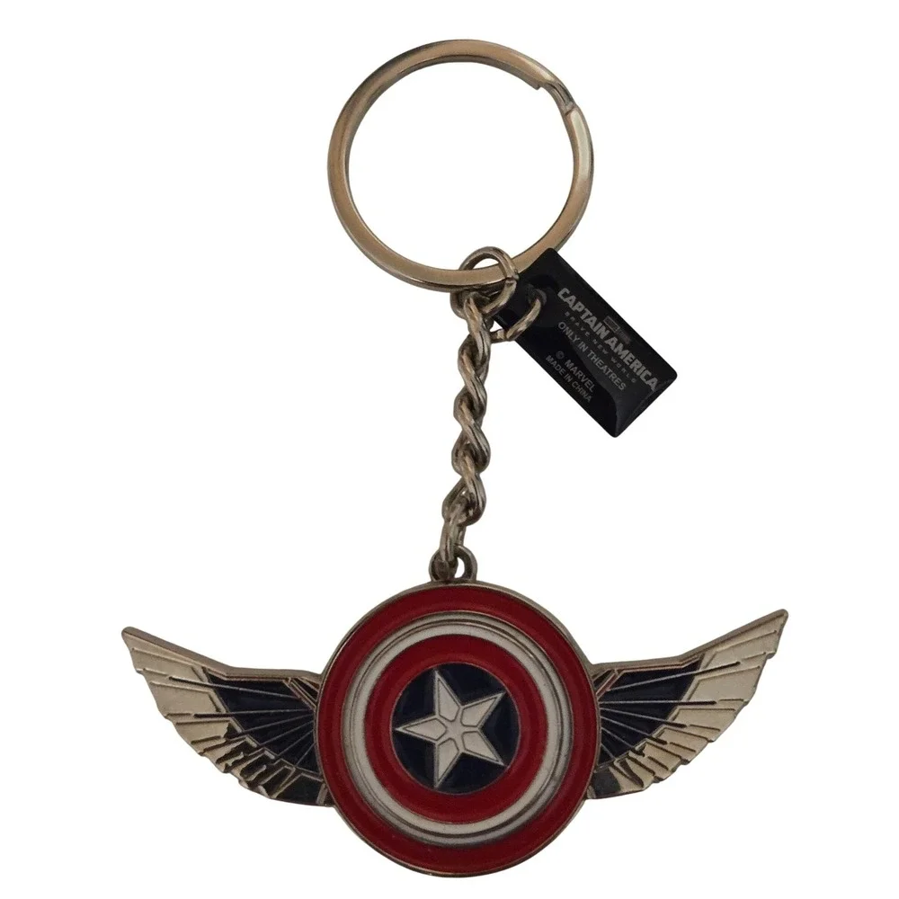 Captain America Winged Shield Keychain Marvel Movie Promo Metal